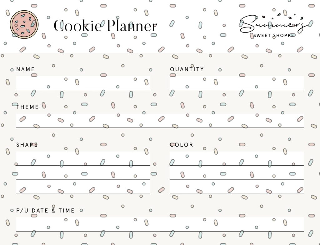 Cake & Cookie Planner at Vance Dunham blog