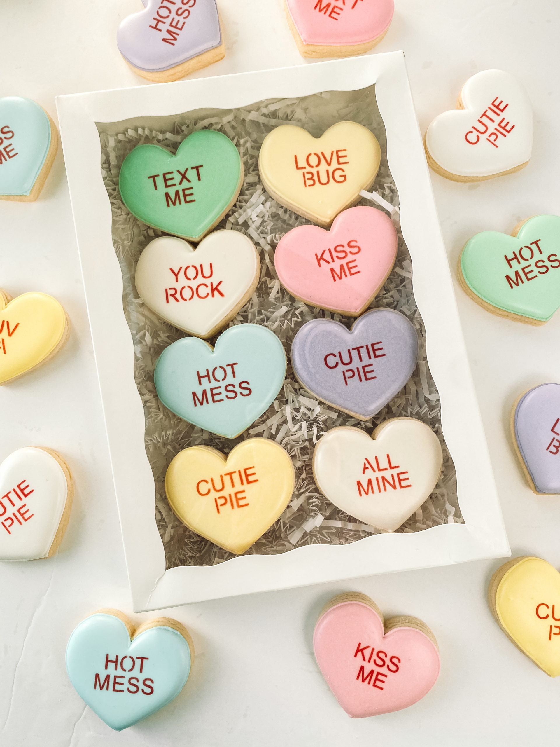 How To Make Valentine's Conversation Heart Cookies - Summer's Sweet Shoppe