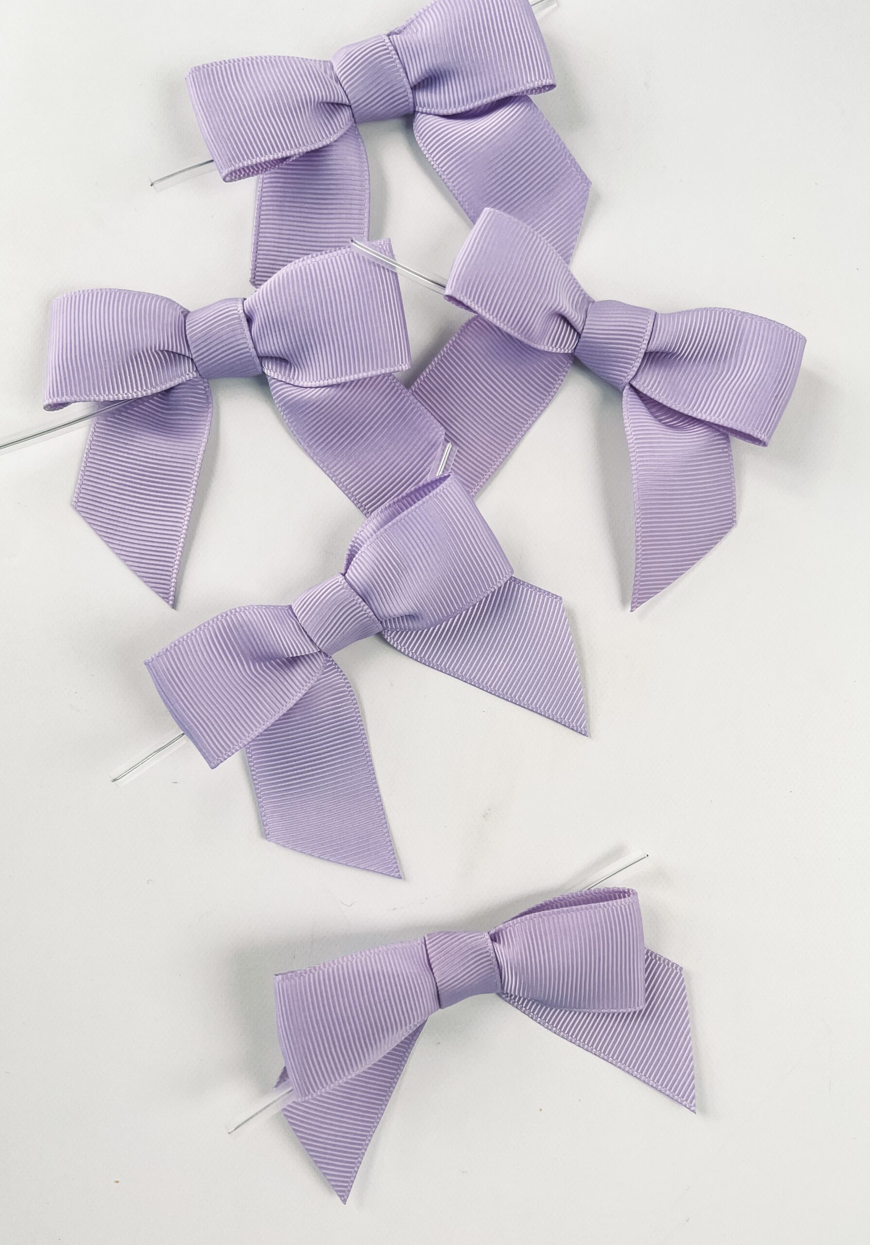 Ultra Violet Grosgrain Pre-tied Bow, 3.25” Bow, 5” Twist Tie, 7/8
