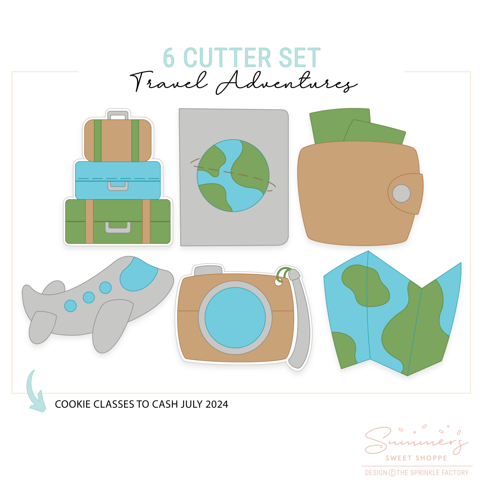 CC2C Travel Adventures Class- Set of 6 Cutters (Coordinates with Cookie ...