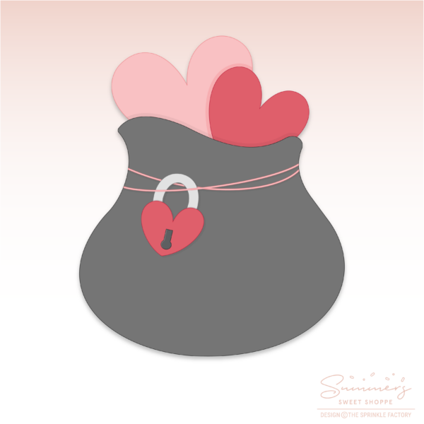 CC2C Stolen Hearts Bag of Hearts Cookie Cutter (CC2C295)-Coordinates with Cookie Classes to Cash Membership