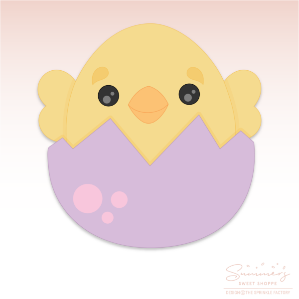 CC2C Hatching Chicks Chick with Shell Bottom Cookie Cutter (CC2C332)-Coordinates with Cookie Classes to Cash Membership