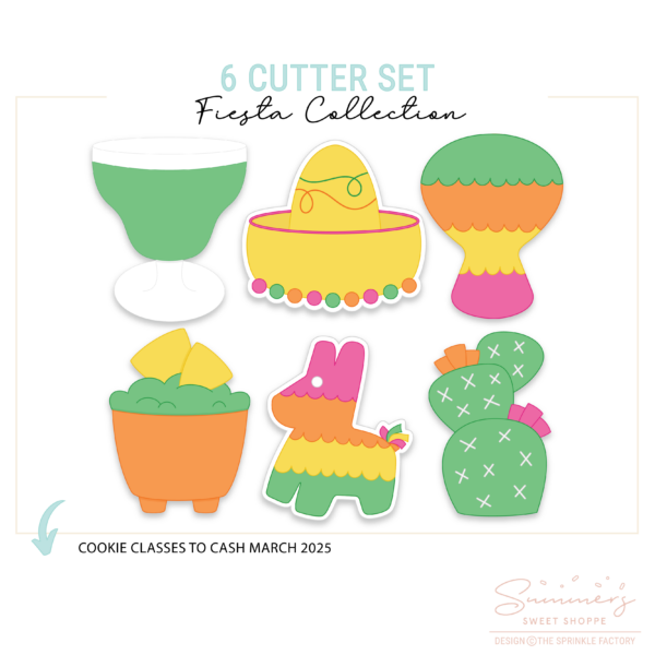 CC2C Fiesta Fun Class- Set of 6 Cutters (Coordinates with Cookie Classes to Cash Membership)