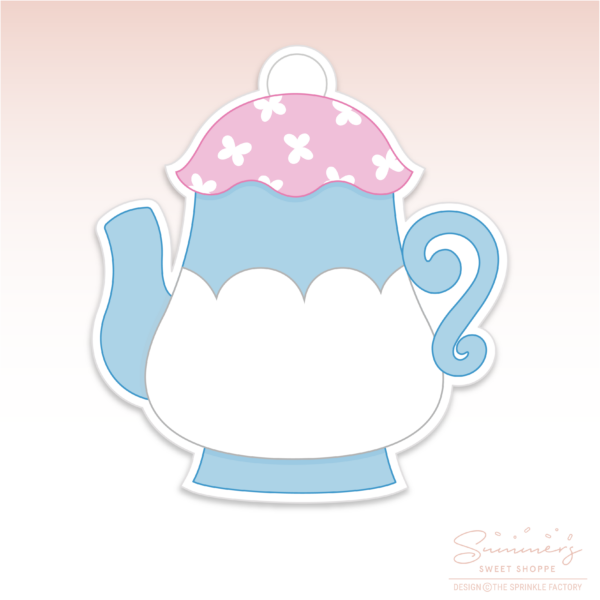 CC2C Mother's Tea- Teapot Cookie Cutter (CC2C375)-Coordinates with Cookie Classes to Cash Membership