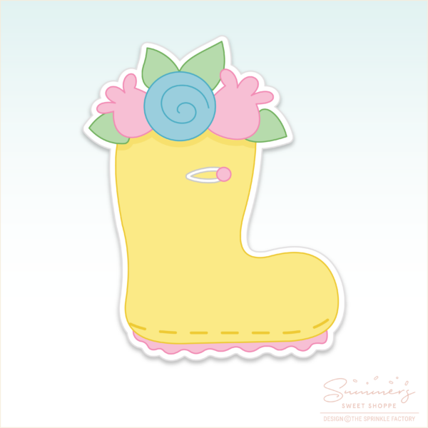 CC2C Spring Rain - Rain Boot Cookie Cutter (CC2C385)-Coordinates with Cookie Classes to Cash Membership