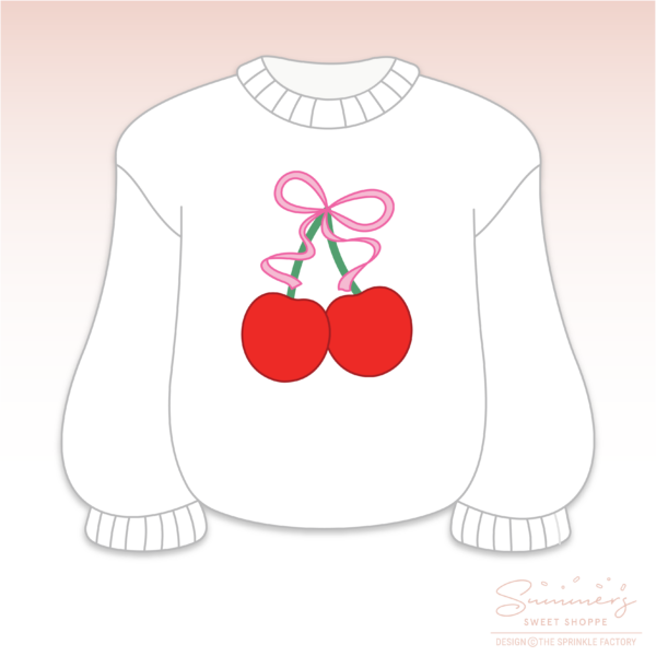 CC2C Cherry Chic - Cherry Oversized Sweater Cookie Cutter (CC2C391)-Coordinates with Cookie Classes to Cash Membership