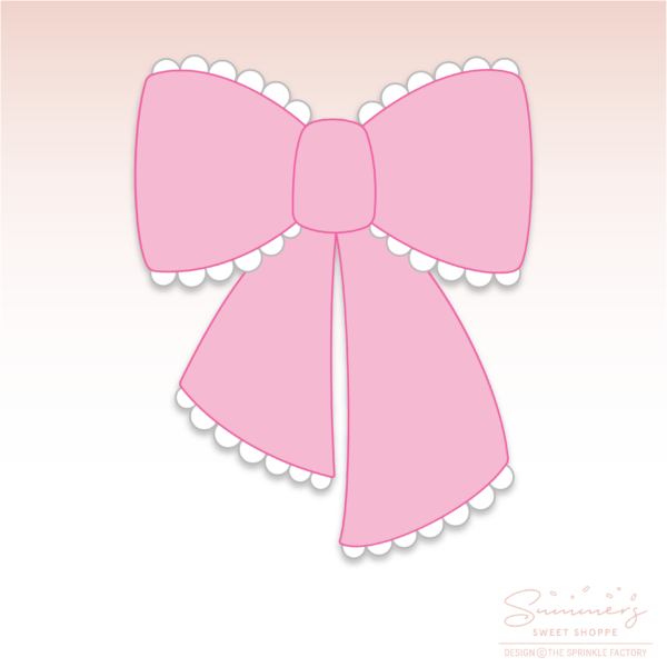 CC2C Cherry Chic - Square Bow Scalloped Cookie Cutter (CC2C393)-Coordinates with Cookie Classes to Cash Membership
