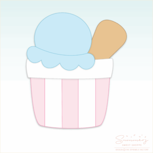 CC2C Ice Cream Shop - Ice Cream Cup Cookie Cutter (CC2C424)-Coordinates with Cookie Classes to Cash Membership
