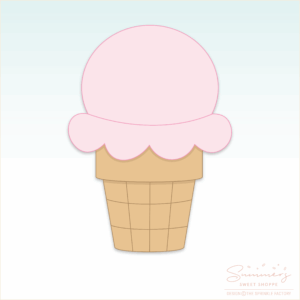 CC2C Ice Cream Shop - Single Scoop Cookie Cutter (CC2C421)-Coordinates with Cookie Classes to Cash Membership