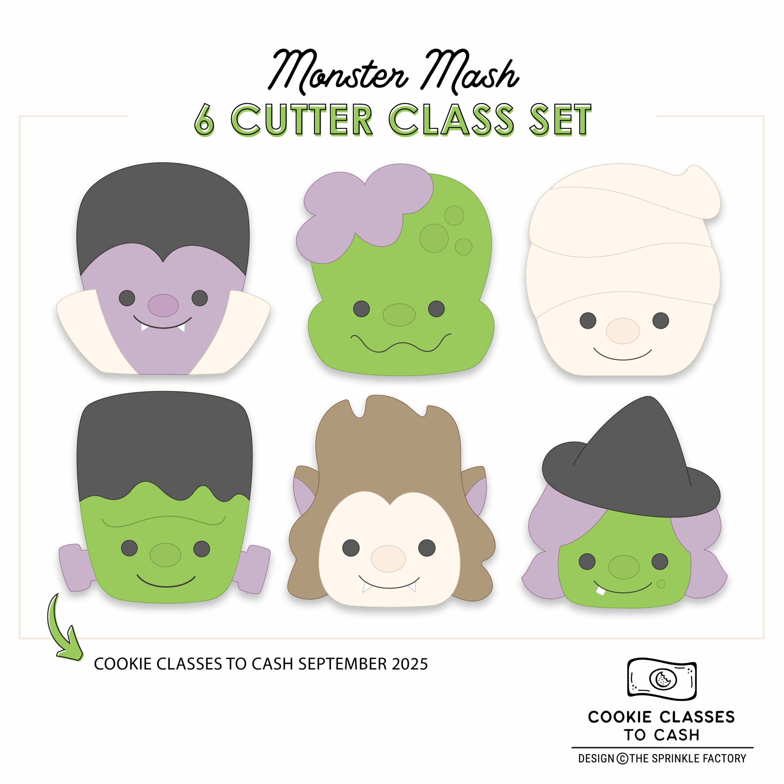 CC2C Monster Mash Class- Set of 6 Cutters (Coordinates with Cookie Classes to Cash Membership)